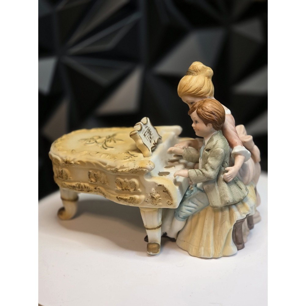 Vintage woman & child playing piano nightlight table light